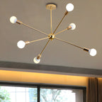 Sculpted Gold Metal Chandelier
