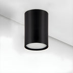 Architectural Matte Black Cylinder Flush Mount