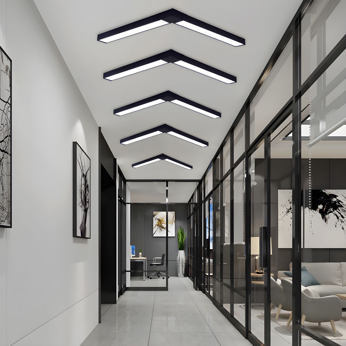 Architectural Linear Flush Ceiling Light