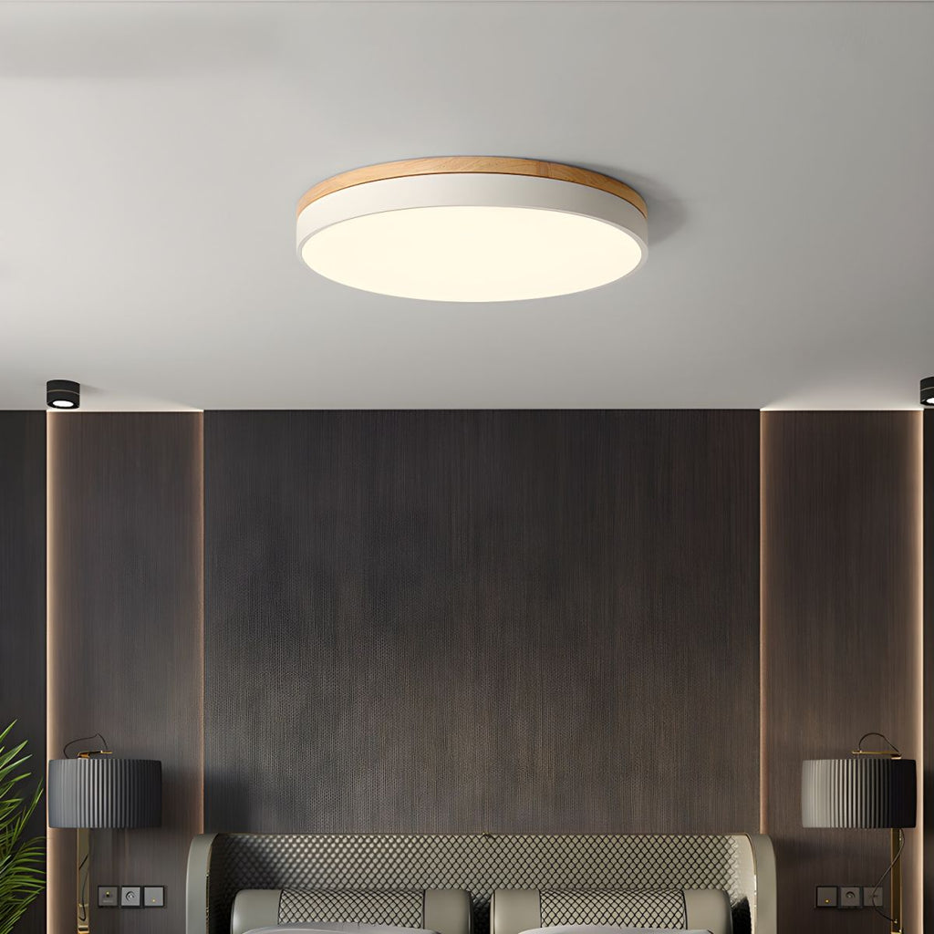 Nordic Wooden Round Flush Mount Ceiling Light