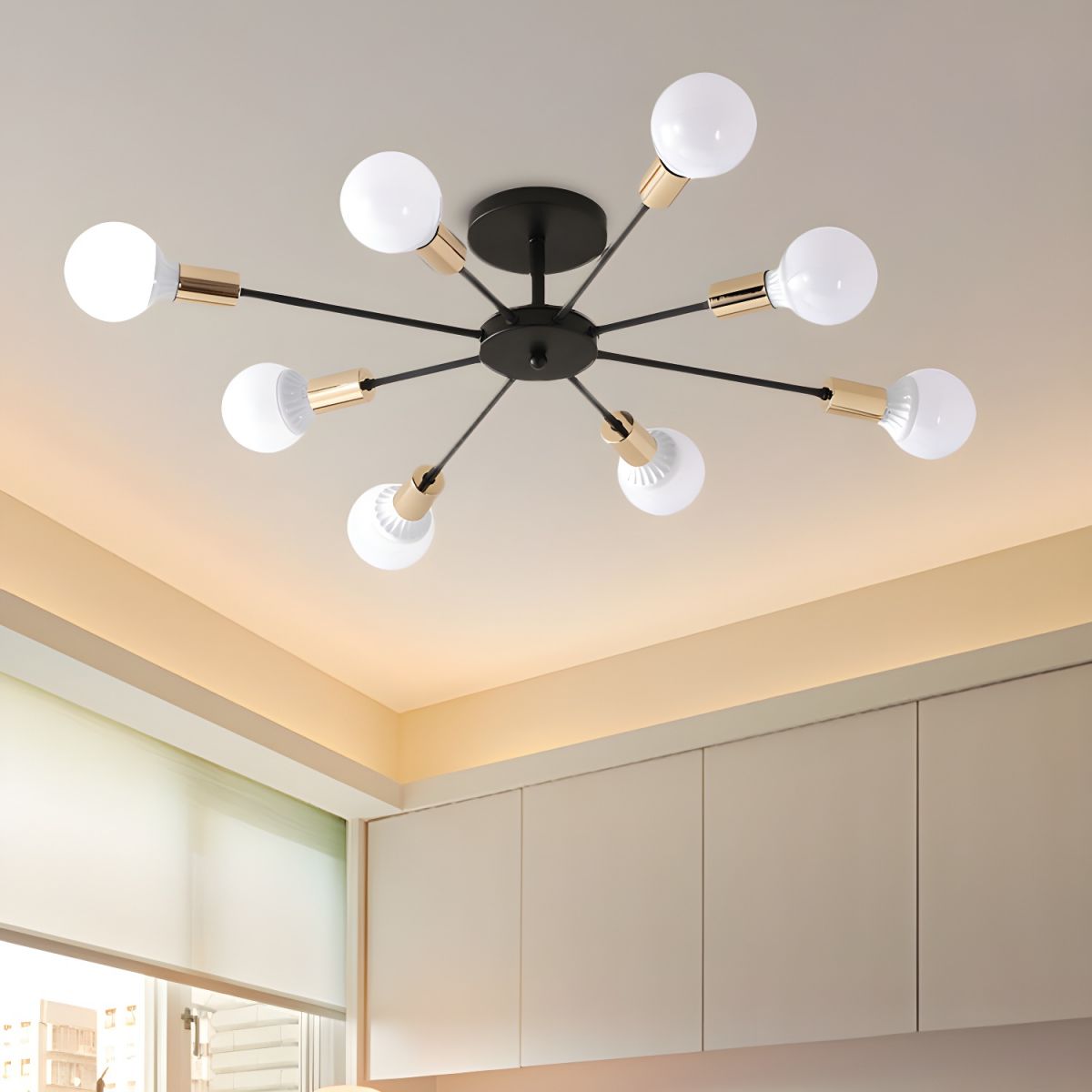 Artisan Black Gold Sputnik Ceiling Light