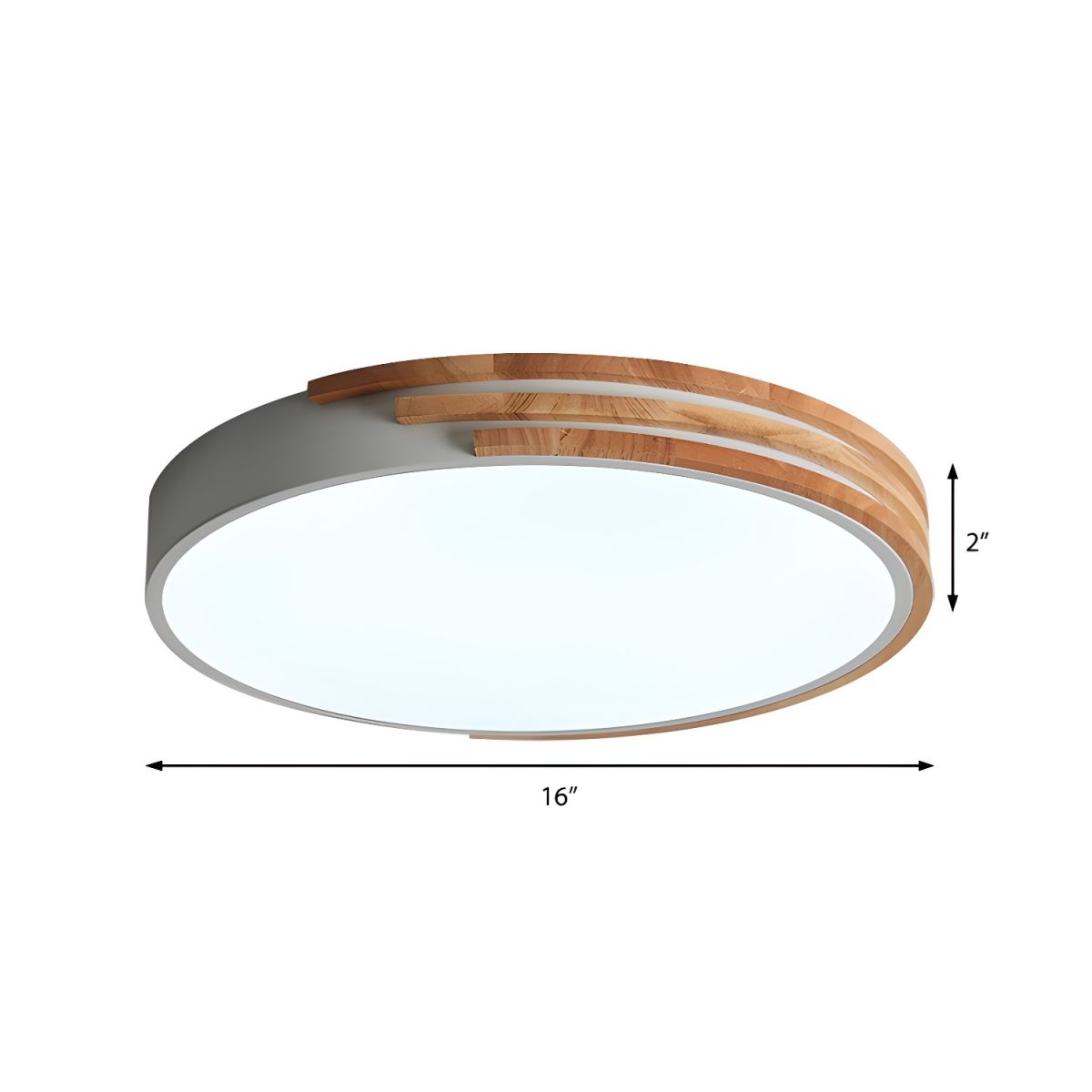 Nordic Wood Accent Halo Flush Mount Light