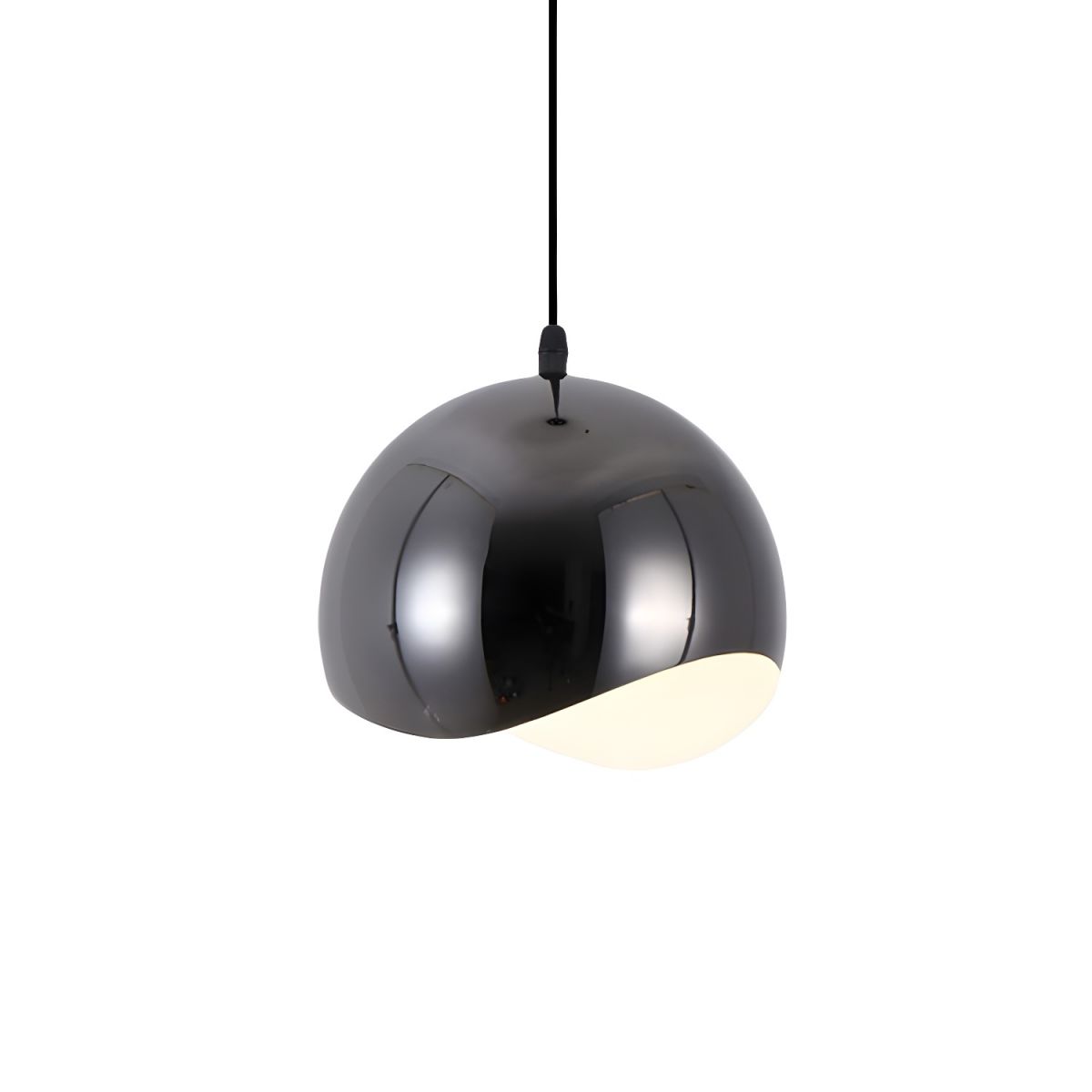 Modern Sculptural Wave Dome Metal Pendant