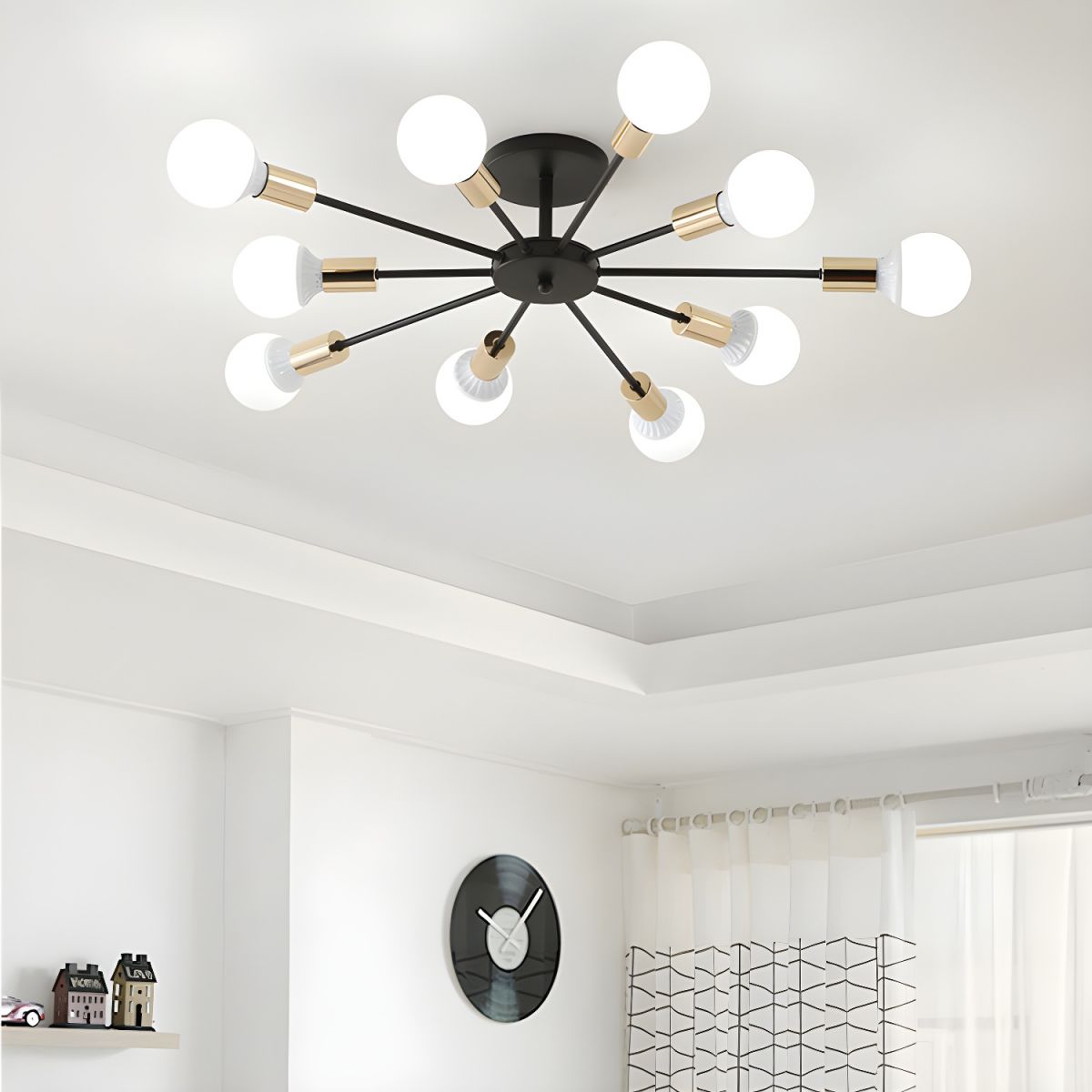 Artisan Black Gold Sputnik Ceiling Light