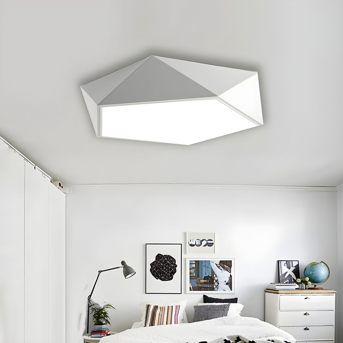 Geometric Metal Flush Mount Ceiling Fixture