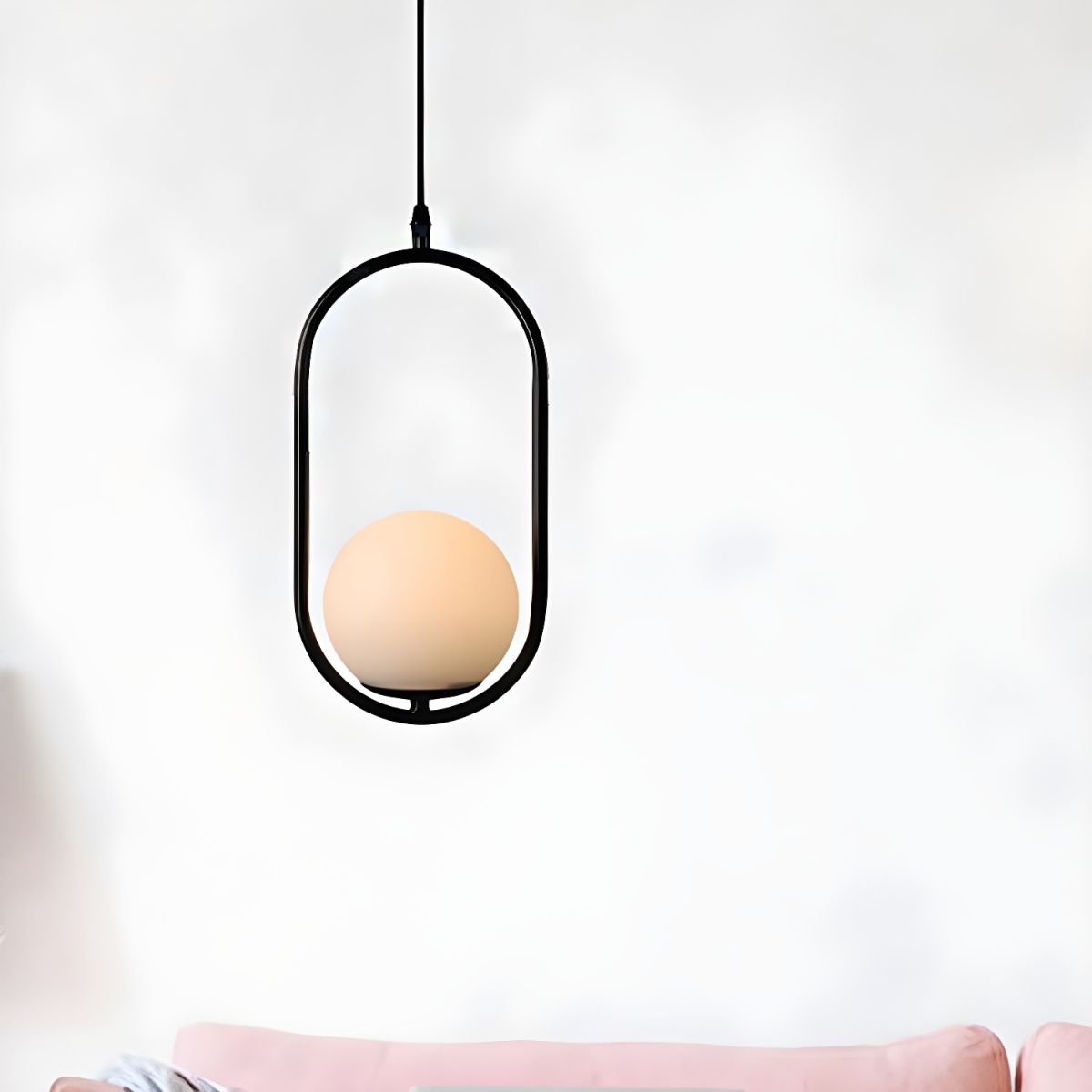 Modern White Globe Pendant Ceiling Glow