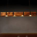 Rectangular Wooden Island Ceiling Light