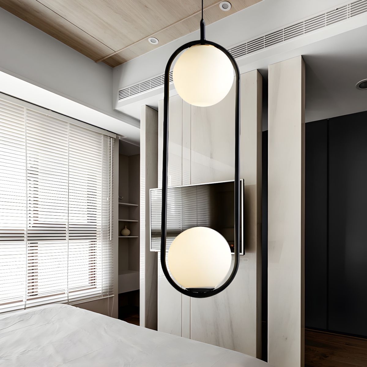 Modern White Globe Pendant Ceiling Glow