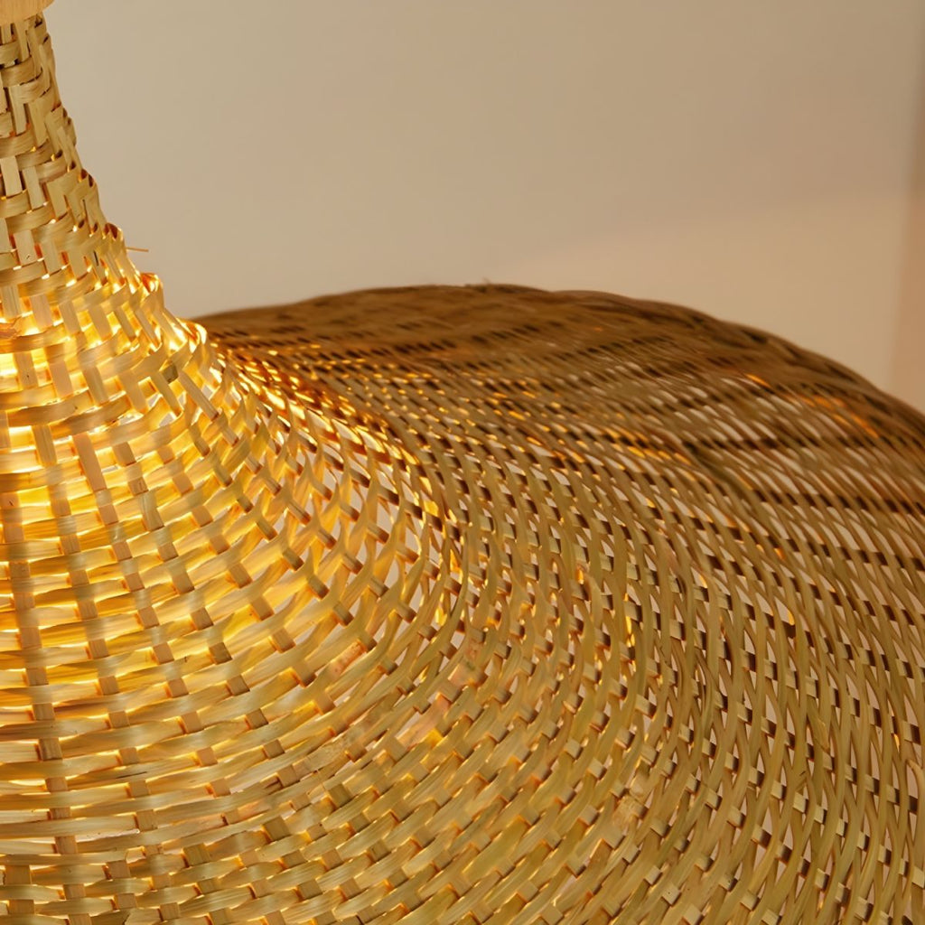 Asia Style Beige Bamboo Pendant Light