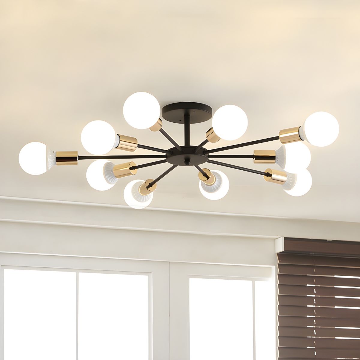Artisan Black Gold Sputnik Ceiling Light