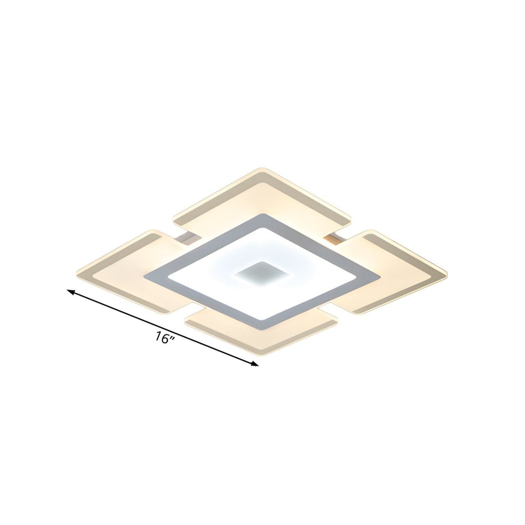 Modern Rectilinear Acrylic Flush Mount