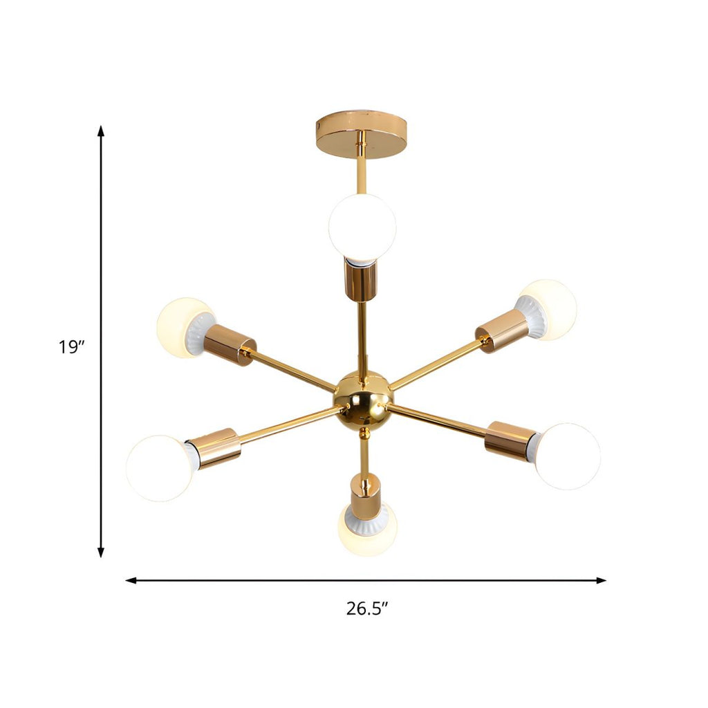 Sculpted Gold Metal Chandelier