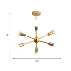 Sculpted Gold Metal Chandelier