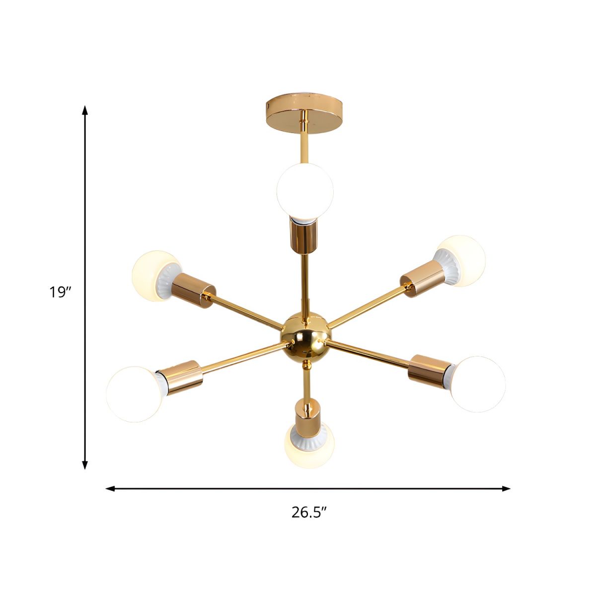 Sculpted Gold Metal Chandelier