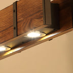 Rectangular Wooden Island Ceiling Light