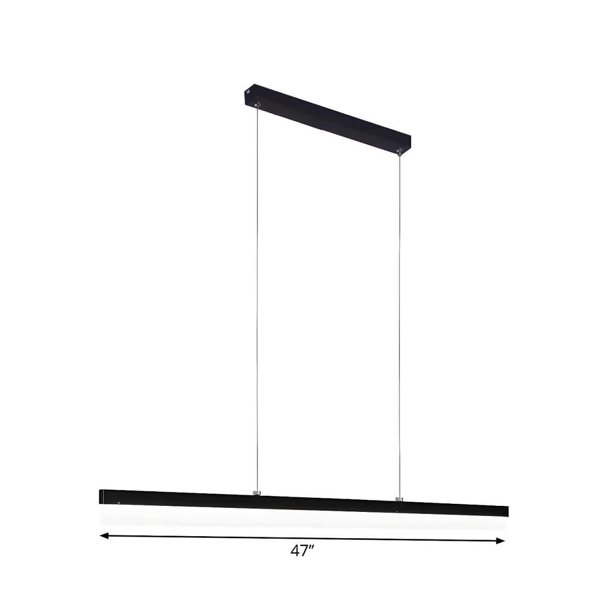 Refined Acrylic Bar Pendant in Matte Black