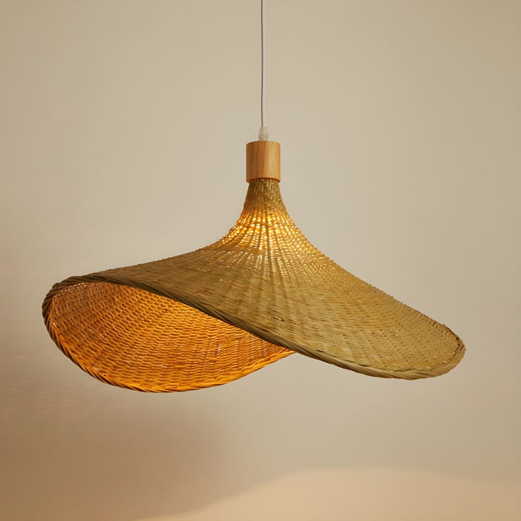 Asia Style Beige Bamboo Pendant Light