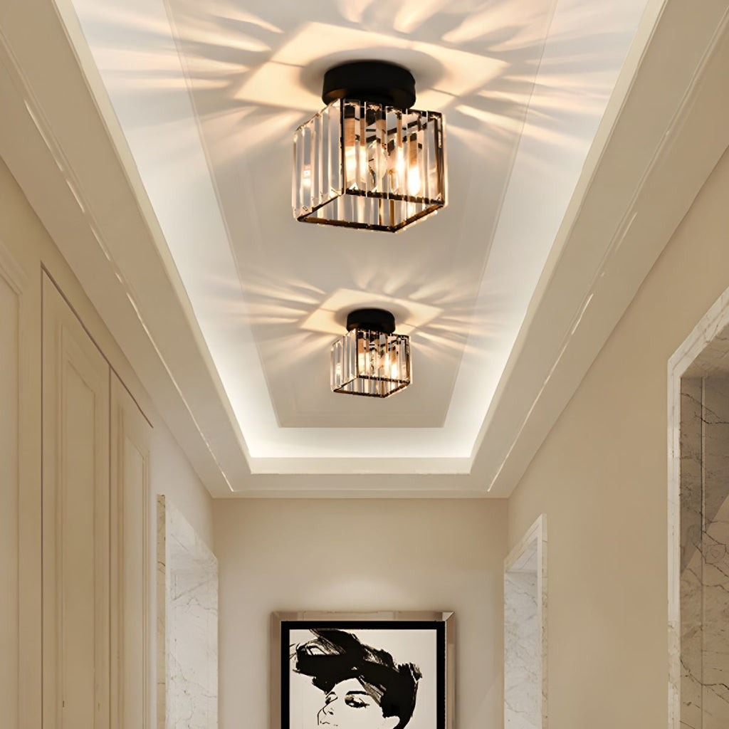 Geometric Crystal Prism Flush Mount