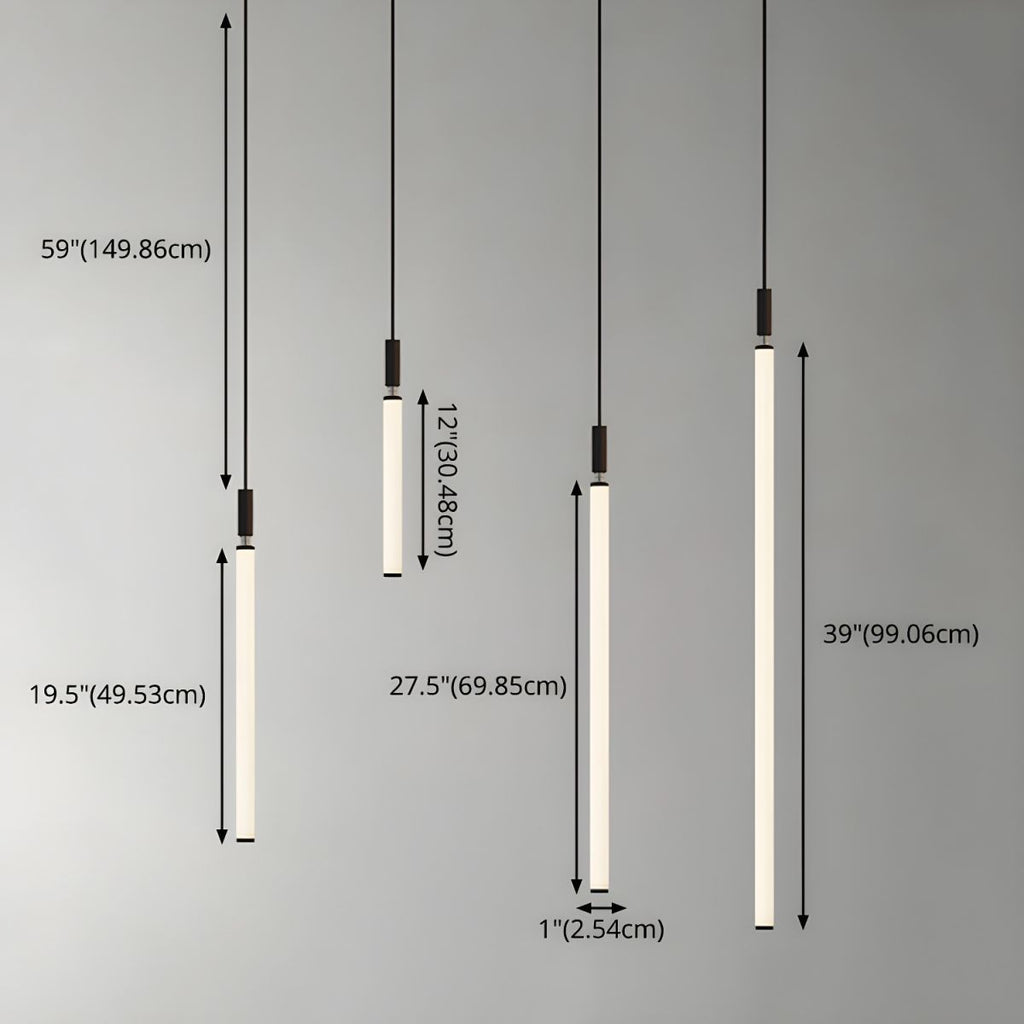 Sleek Black White Acrylic Tube Pendant