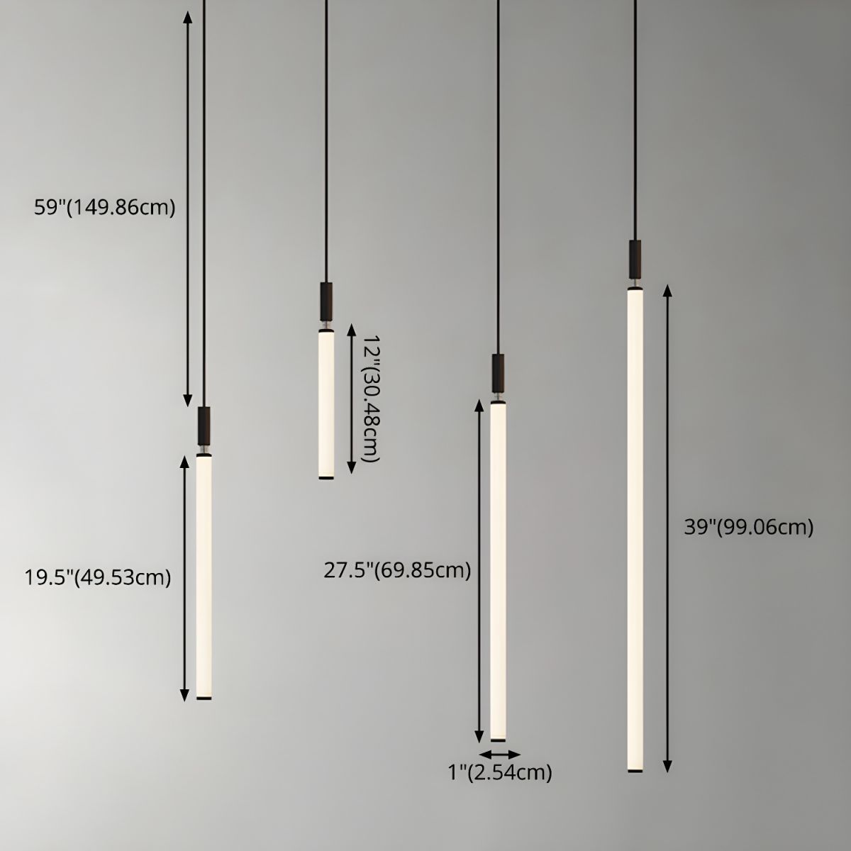 Sleek Black White Acrylic Tube Pendant
