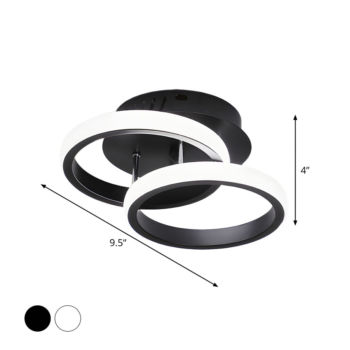 Modern Metal Semi Flush Mount Ceiling Lamp