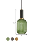 Sculpted Ribbed Glass Pendant Light