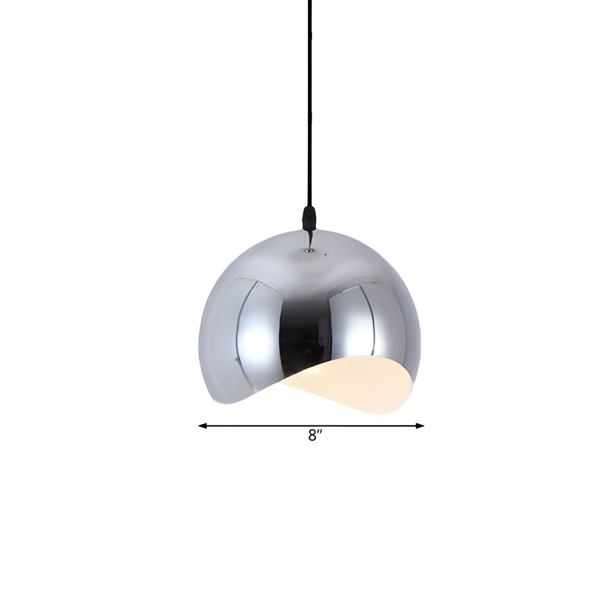 Modern Sculptural Wave Dome Metal Pendant