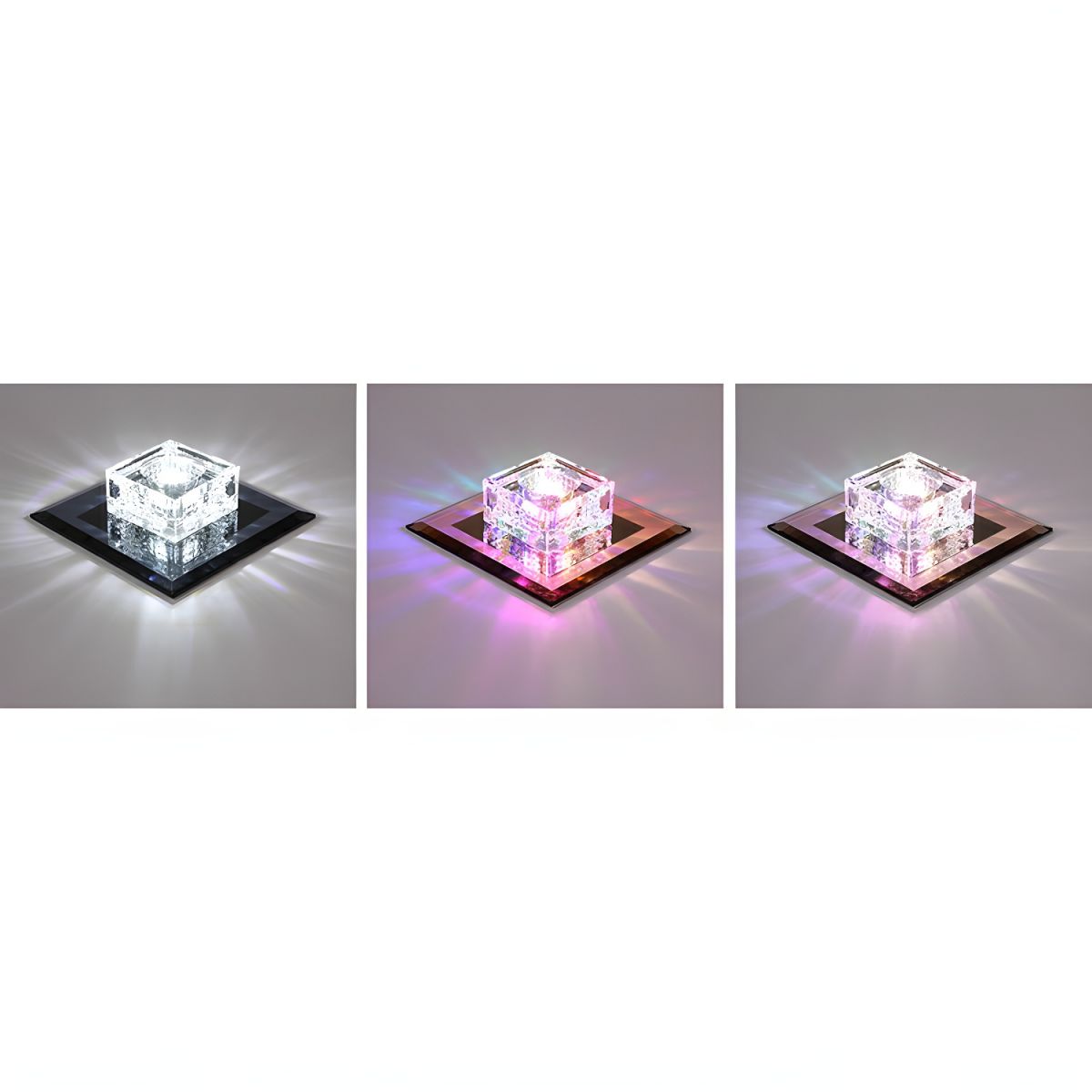 Modern Crystal Block Flush Mount
