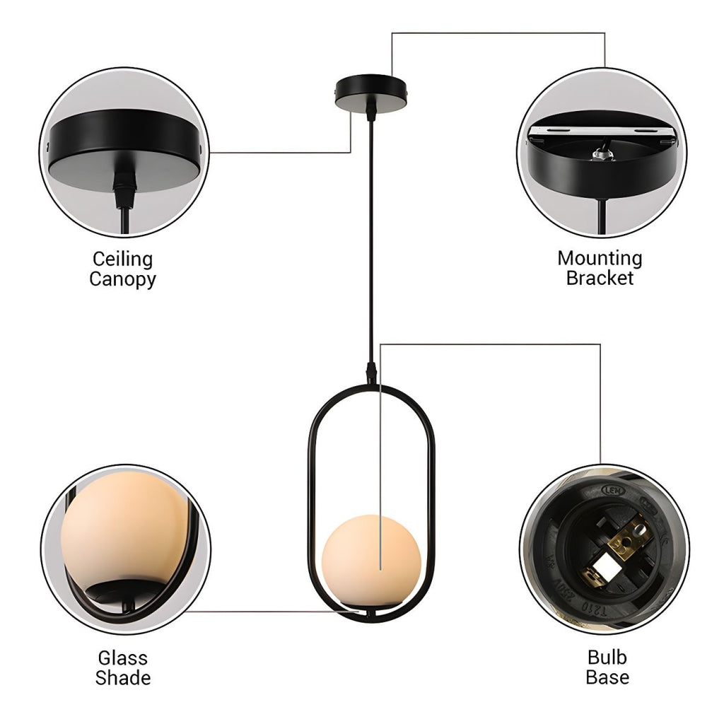 Modern White Globe Pendant Ceiling Glow