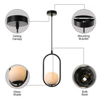 Modern White Globe Pendant Ceiling Glow