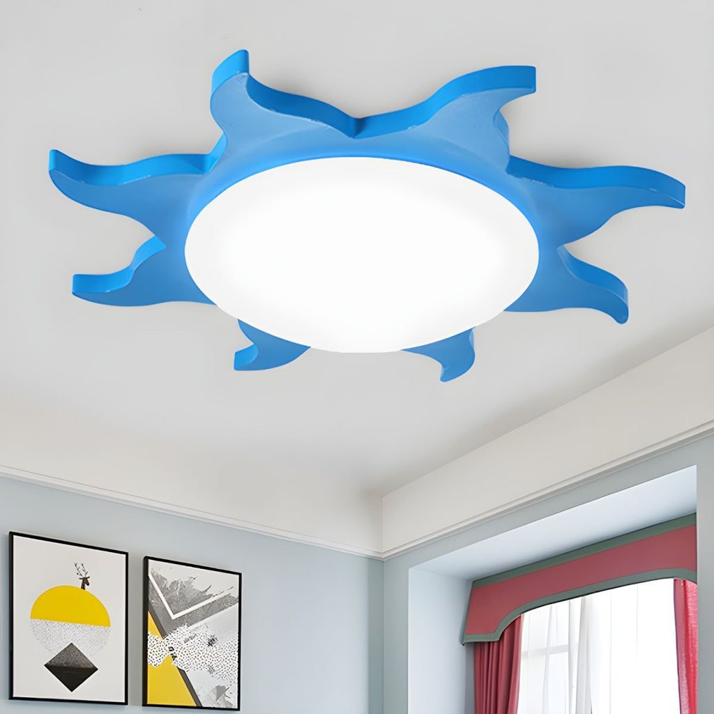 Playful Sun Halo Flush Ceiling Light
