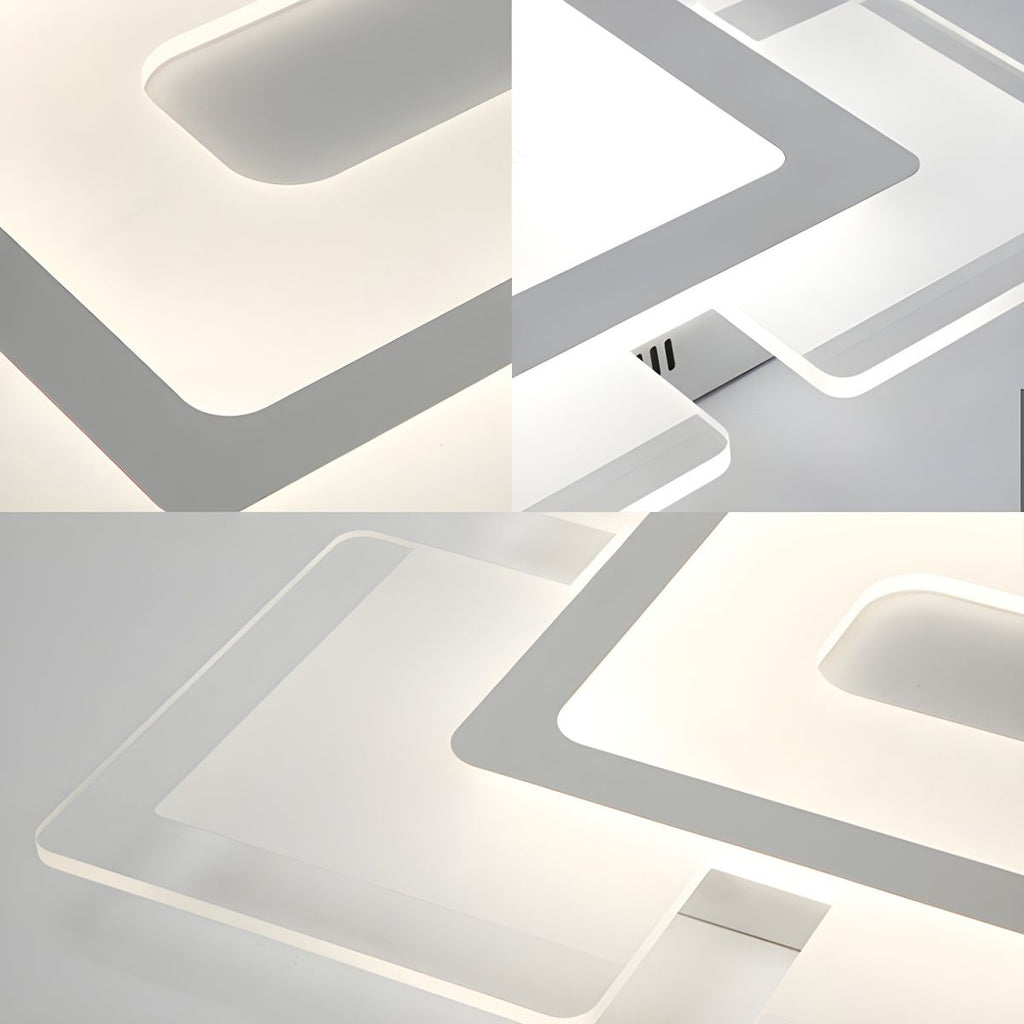 Modern Rectilinear Acrylic Flush Mount