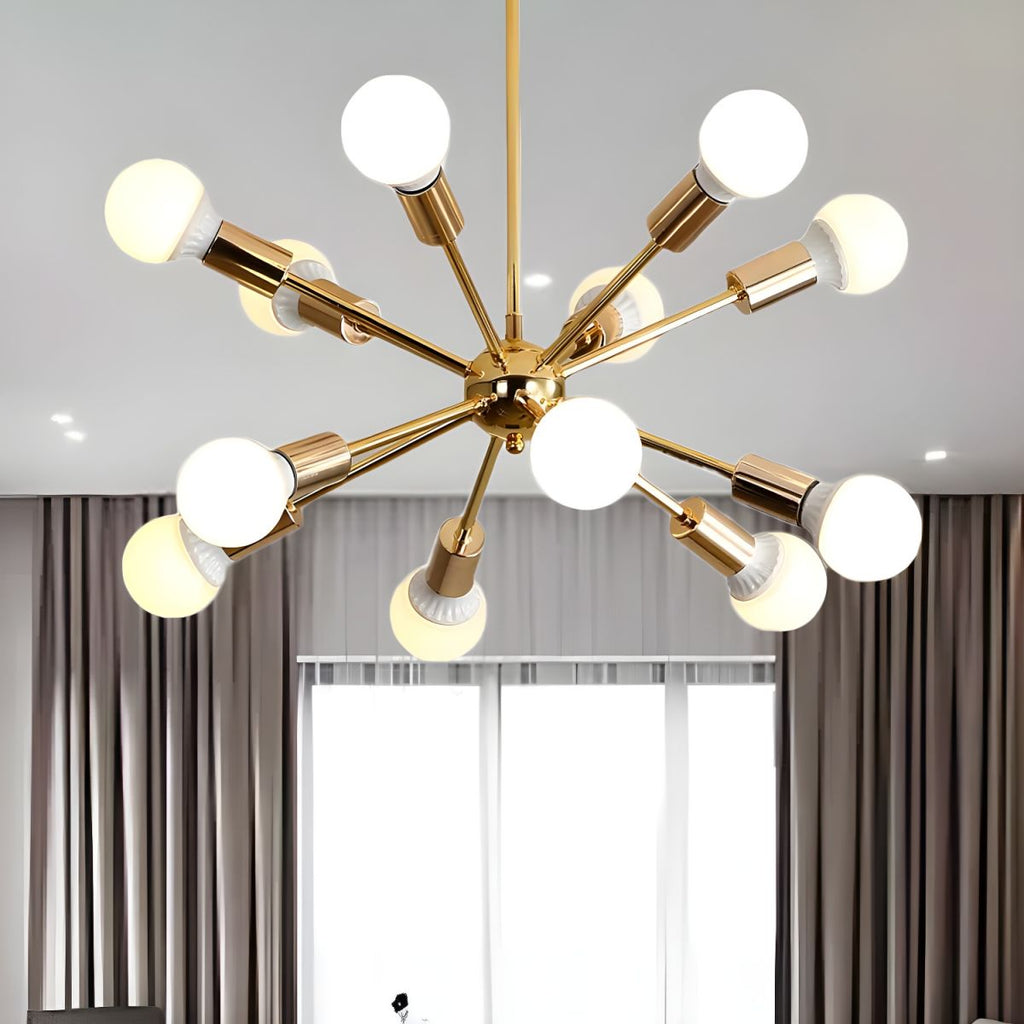 Sculpted Gold Metal Chandelier