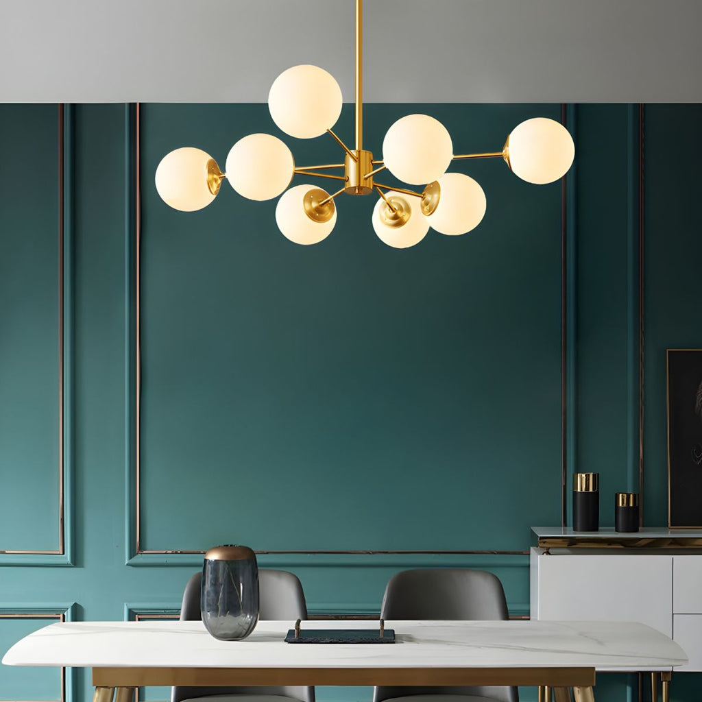 8-Light Sputnik Brass Chandelier