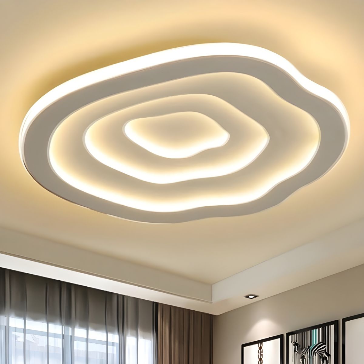 Sculpted Ripple Disc Flush Mount