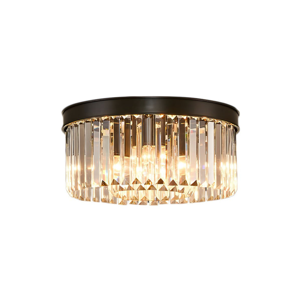 Vintage Circular Crystal Flush Mount