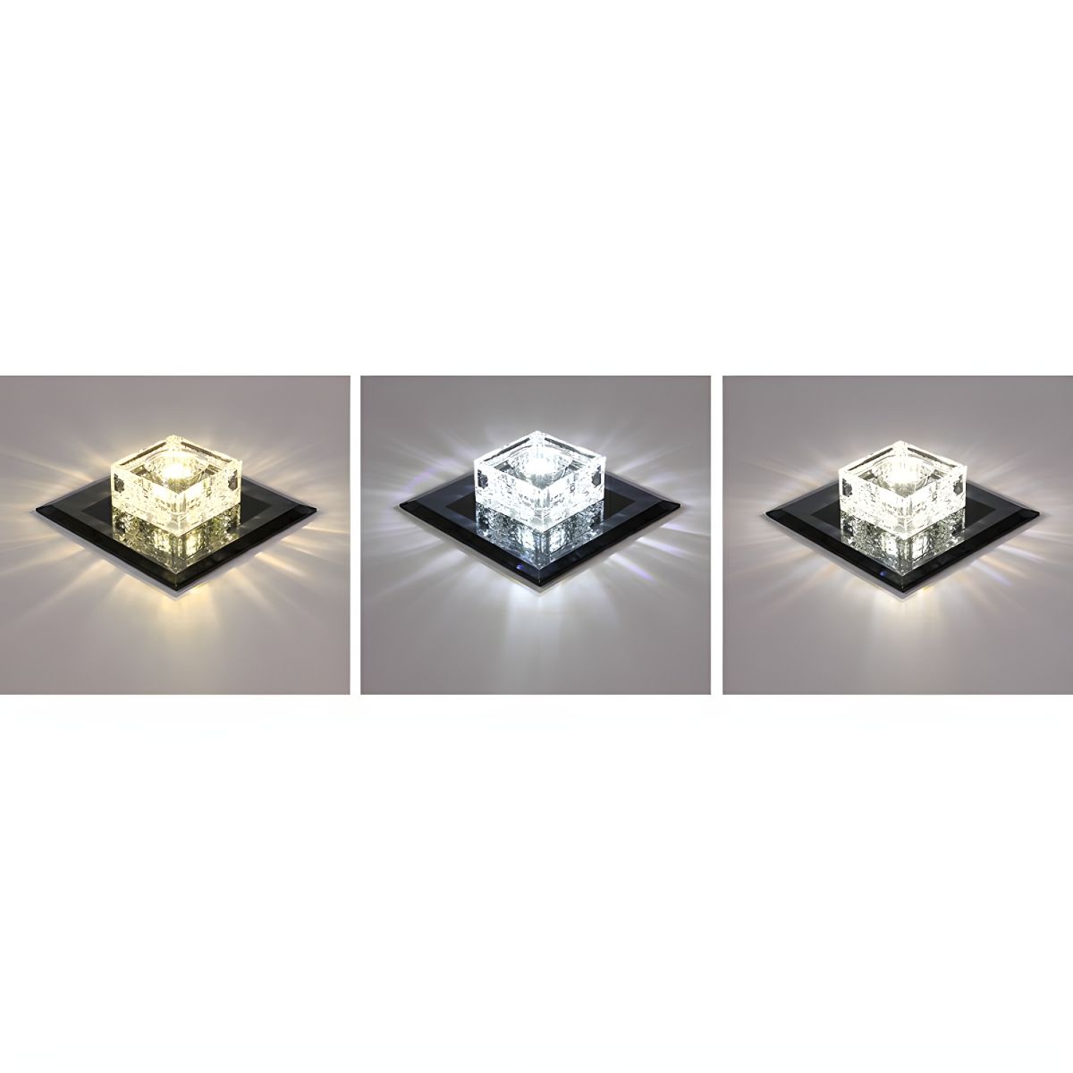 Modern Crystal Block Flush Mount