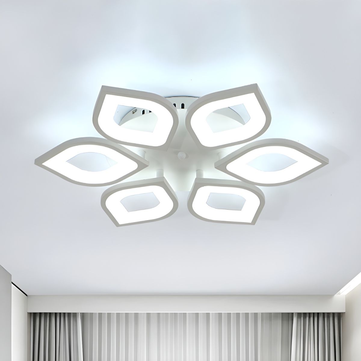 Ethereal Leaf Halo Flush Ceiling Light