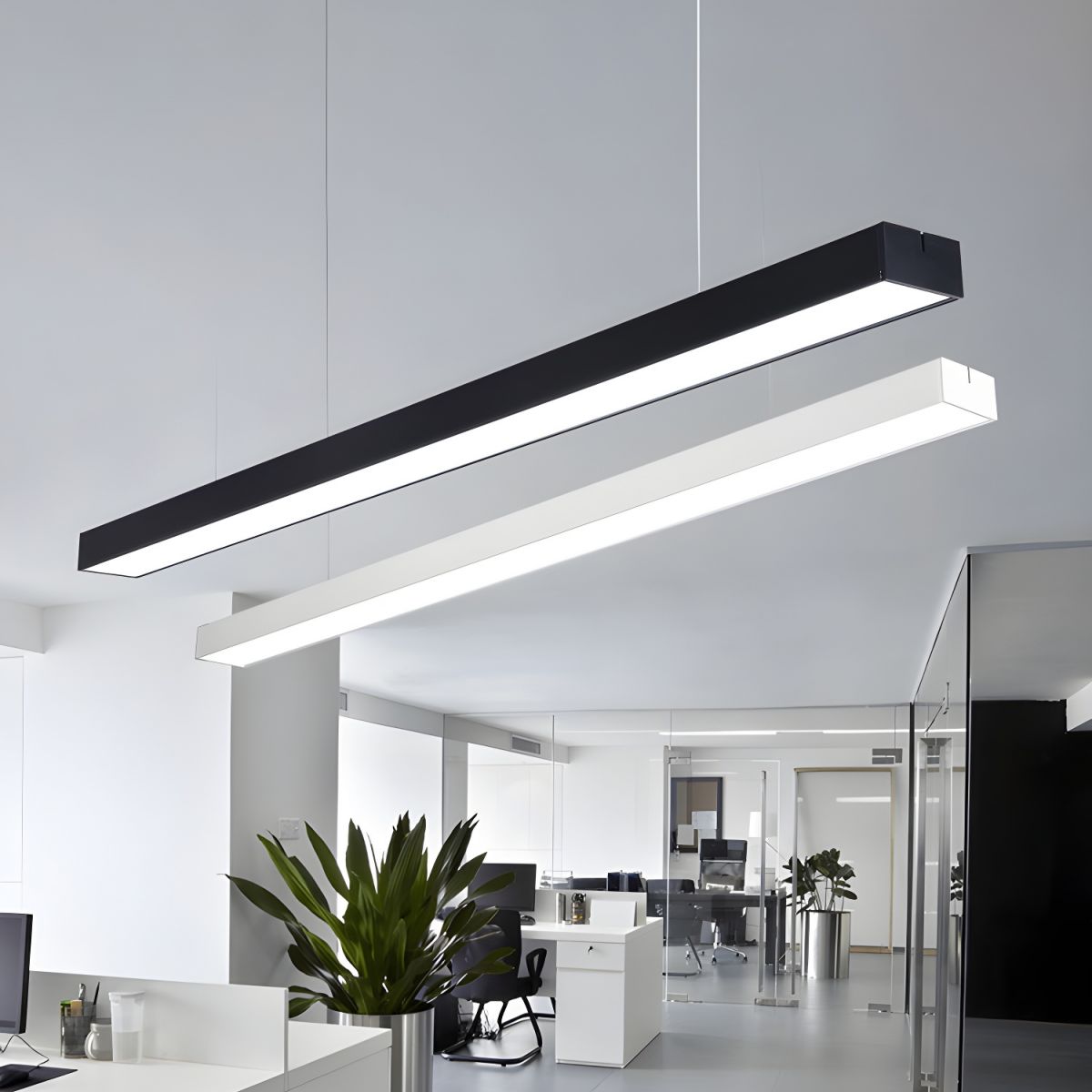 Sleek Architectural Metal Bar Pendant Light