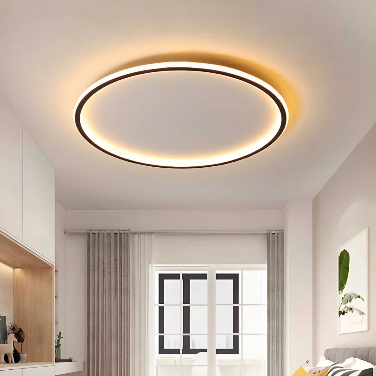 Nordic Style Black Halo Ceiling Light