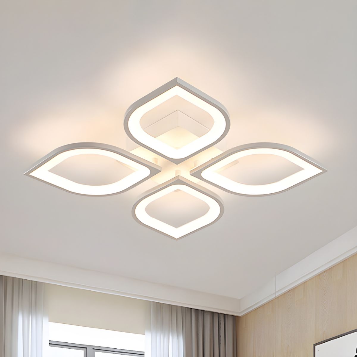 Ethereal Leaf Halo Flush Ceiling Light