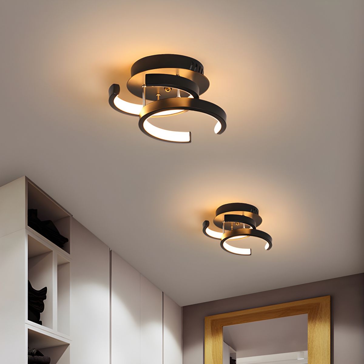 Modern Metal Semi Flush Mount Ceiling Lamp