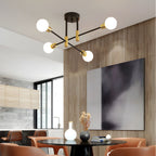 Black and Gold Sputnik Semi-Flush Mount