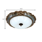 Rustic Brass Flush Mount Ceiling Light