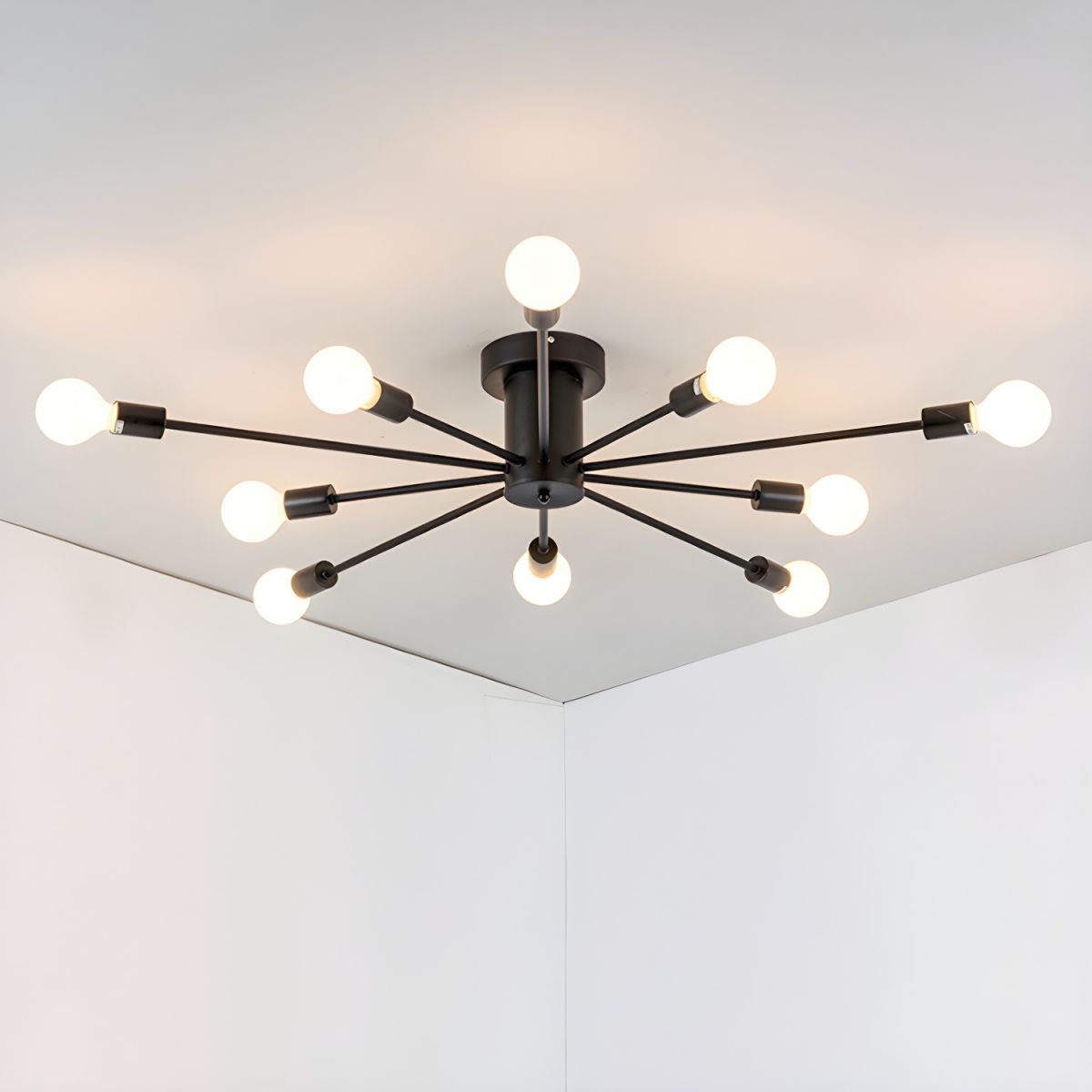 Minimalist Sputnik Halo Semi-Flush Ceiling Light