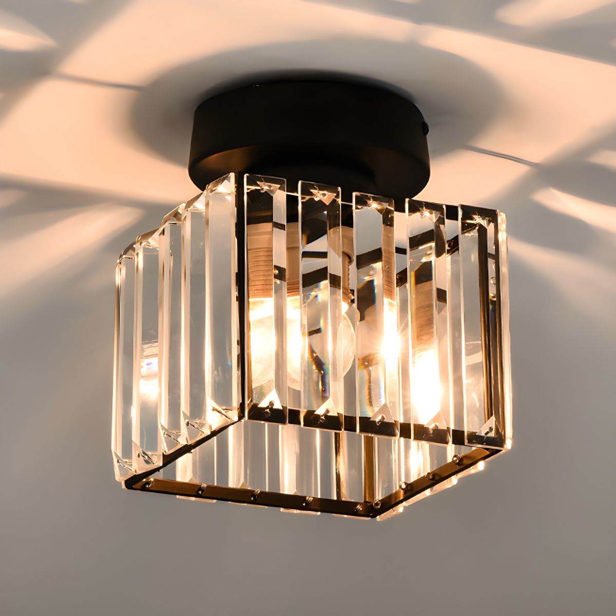 Geometric Crystal Prism Flush Mount