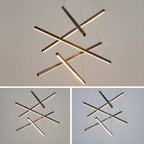 Minimalist Black Stick Cascade Chandelier