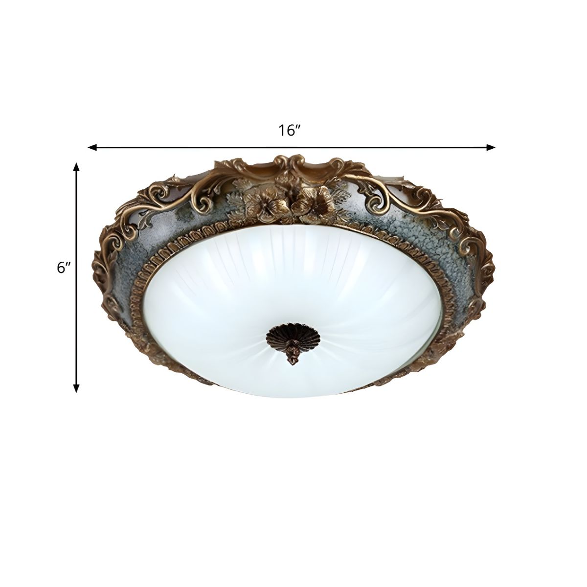 Rustic Brass Flush Mount Ceiling Light