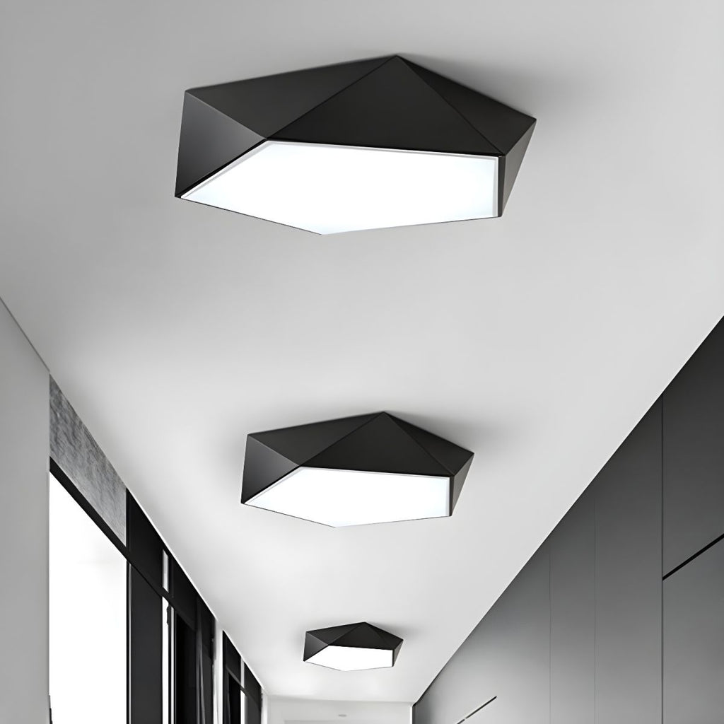 Geometric Metal Flush Mount Ceiling Fixture