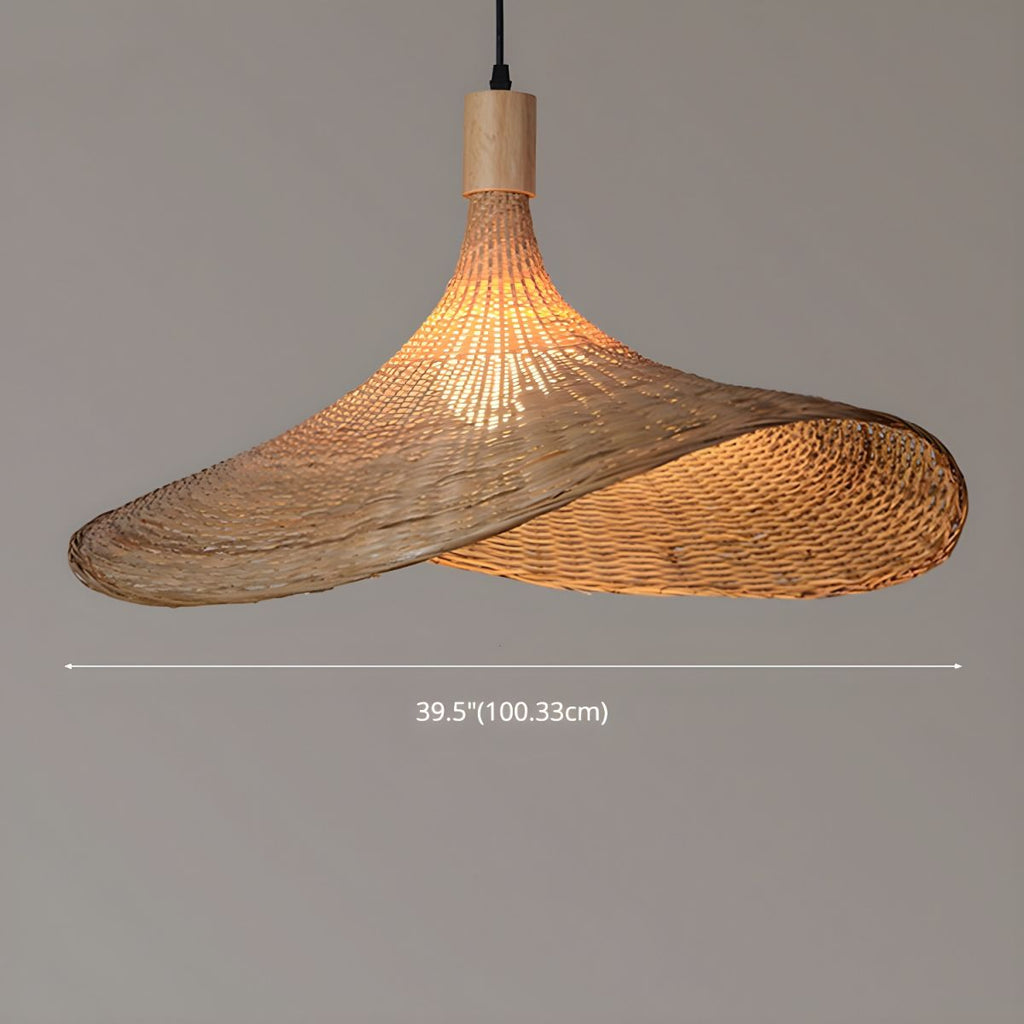 Asia Style Beige Bamboo Pendant Light